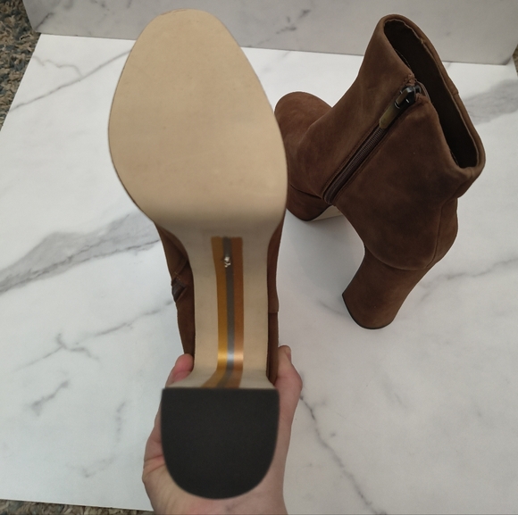 Sam Edelman NWOT Eli Platform Heeled Brown Suede Bootie 6.5 - Picture 6 of 7